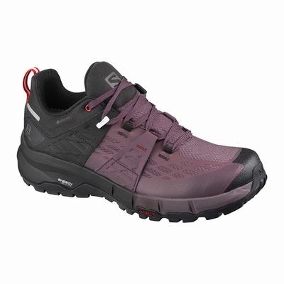 Salomon ODYSSEY GTX W - Naisten Vaelluskengät - Mustat/Punainen